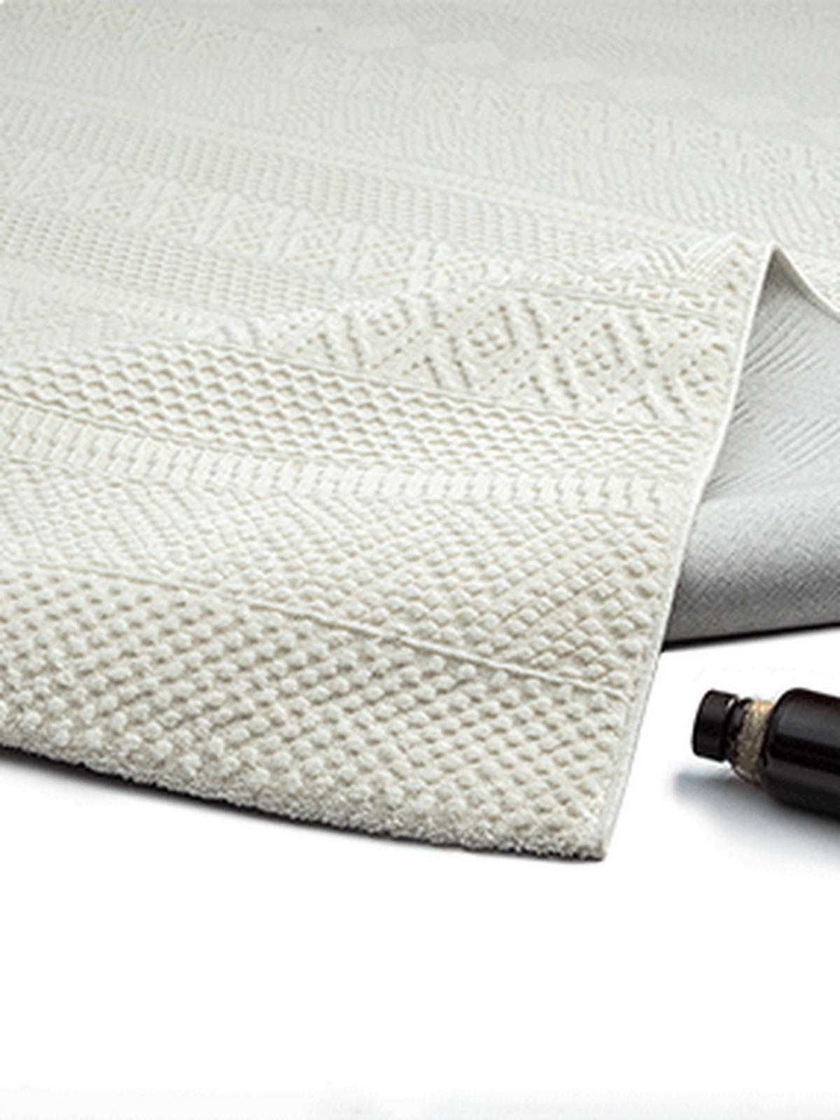 TEPPICH Kurzflor KASOS Waschbar Gestreift Polyester Creme 160 x 230 cm - Beige, Textil (160/230cm) - KADIMA DESIGN