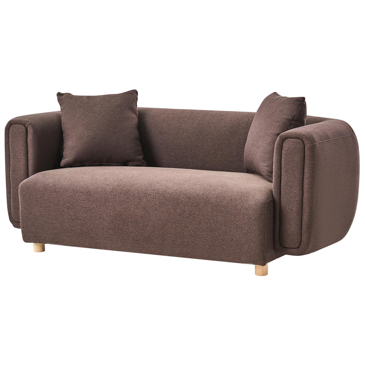 POHOVKA 2-místná Látka Tmavě hnědá Lillerod - tmavě hnědá, textil (176/67/86cm) - Beliani