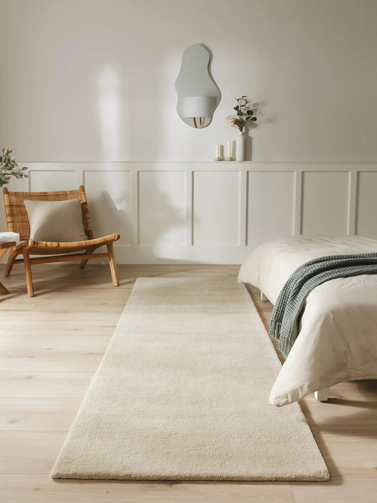 WOLLTEPPICH-LÄUFER Bent Cream 70x200 cm - Creme, Naturmaterialien/Textil (70/200cm) - benuta Nest