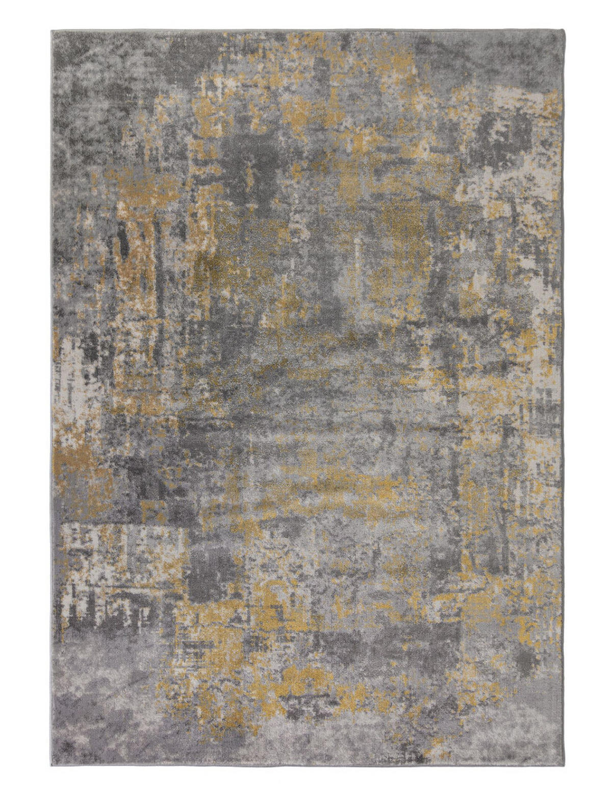 TEPPICH Kunst-Abstrakt-Muster DEE, Gelb-Grau 80x150 cm - Gelb, Textil (80/150cm) - KADIMA DESIGN