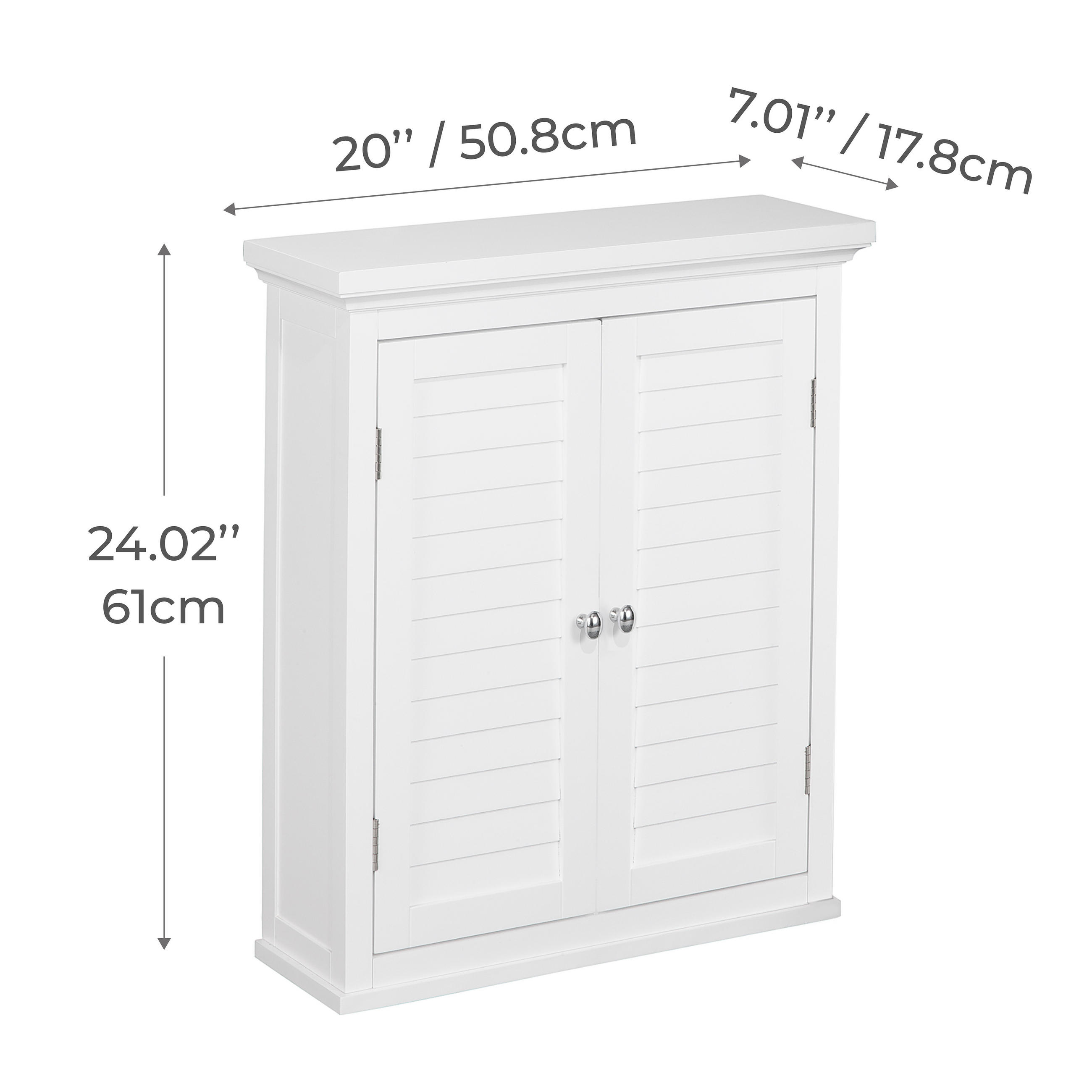 HÄNGESCHRANK mit Einlegeboden, Weiß, 61cm - Anthrazit/Weiß, Holzwerkstoff/Metall (17.8/61/61cm) - Teamson Home