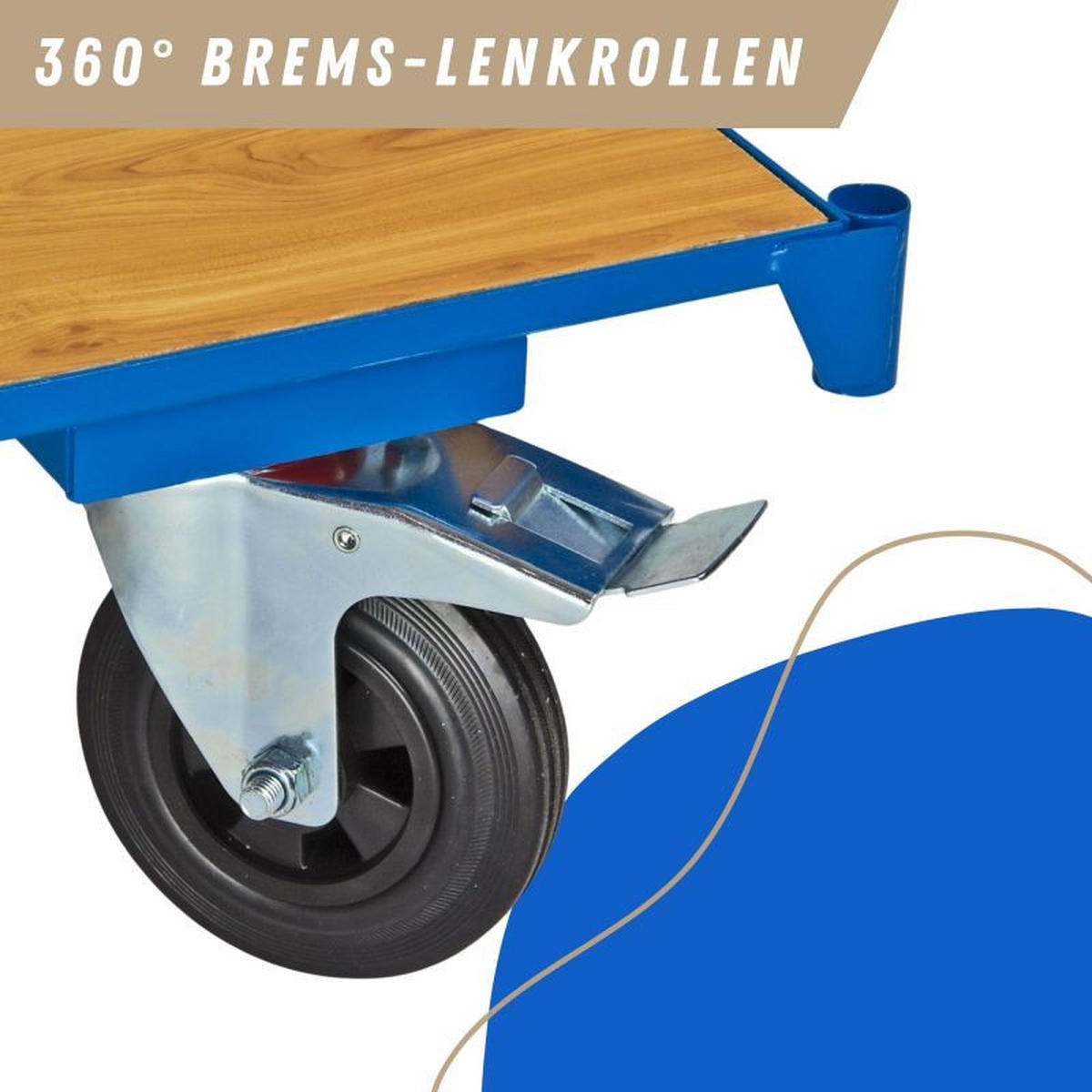 TRANSPORTWAGEN 93x51x95cm Traglast 180kg Lichtblau - Blau, Holz (95/51/93cm) - PROREGAL