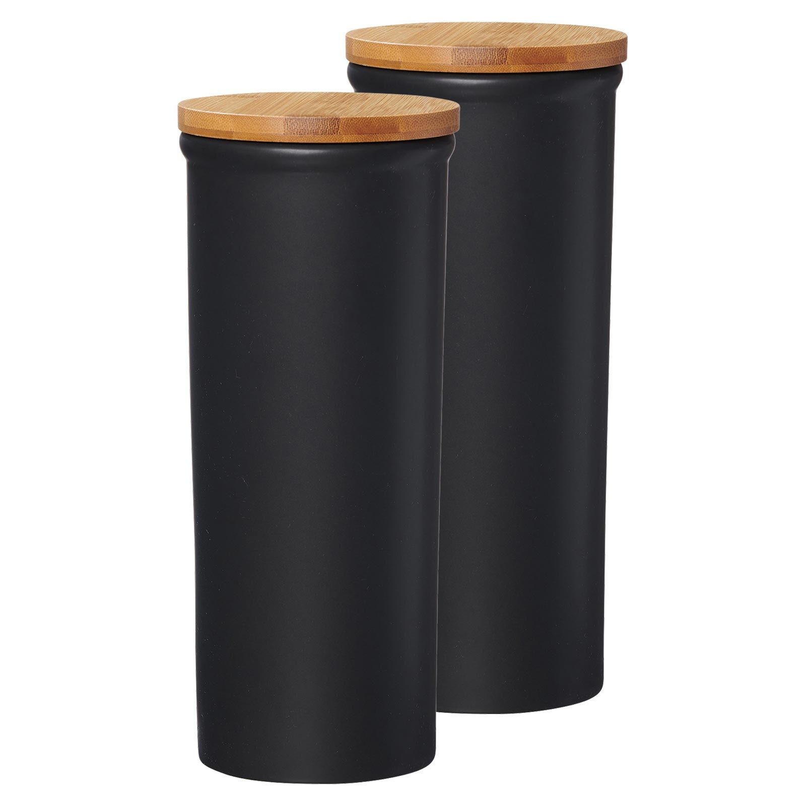 VORRATSDOSEN Jasper schwarz-braun 1,6 l 2er Set - Schwarz/Braun, Keramik (11/27/11cm) - Ritzenhoff Breker