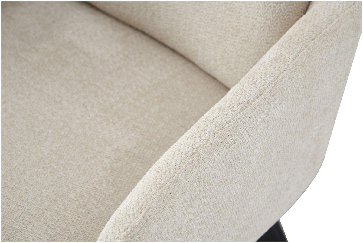 ARMLEHNENSTUHL Sophie creme 2er Set - Creme/Schwarz, Textil/Metall (53/87/62cm) - Xonox