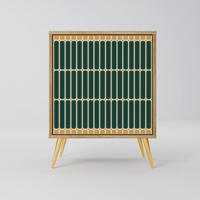 SIDEBOARD ILUSION GATE, Eichefarben, 57,5x42x75,5 cm, Goldfarbene Metallfüße - Eichefarben/Goldfarben, Holzwerkstoff/Metall (57.5/75.5/42cm) - SpaceRebels