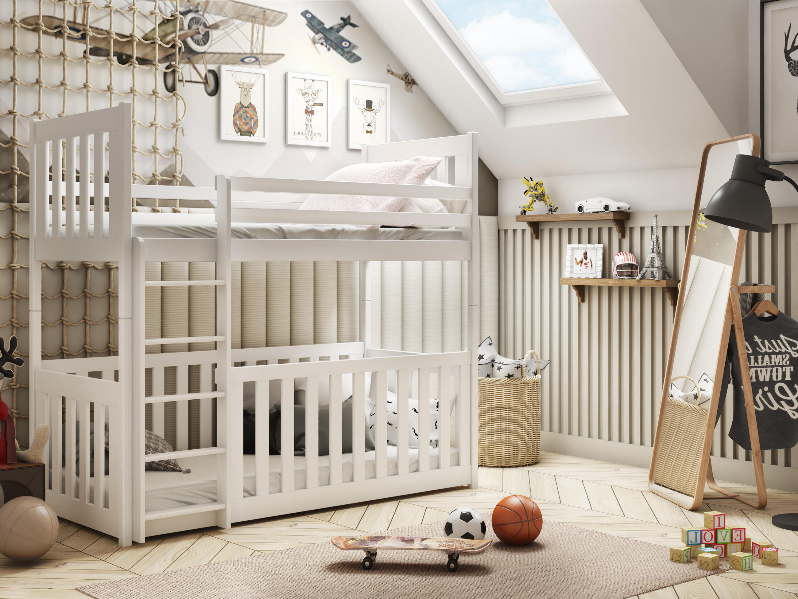 ETAGENBETT WEIß - Weiß, Holz (90/200cm) - FURNLUX