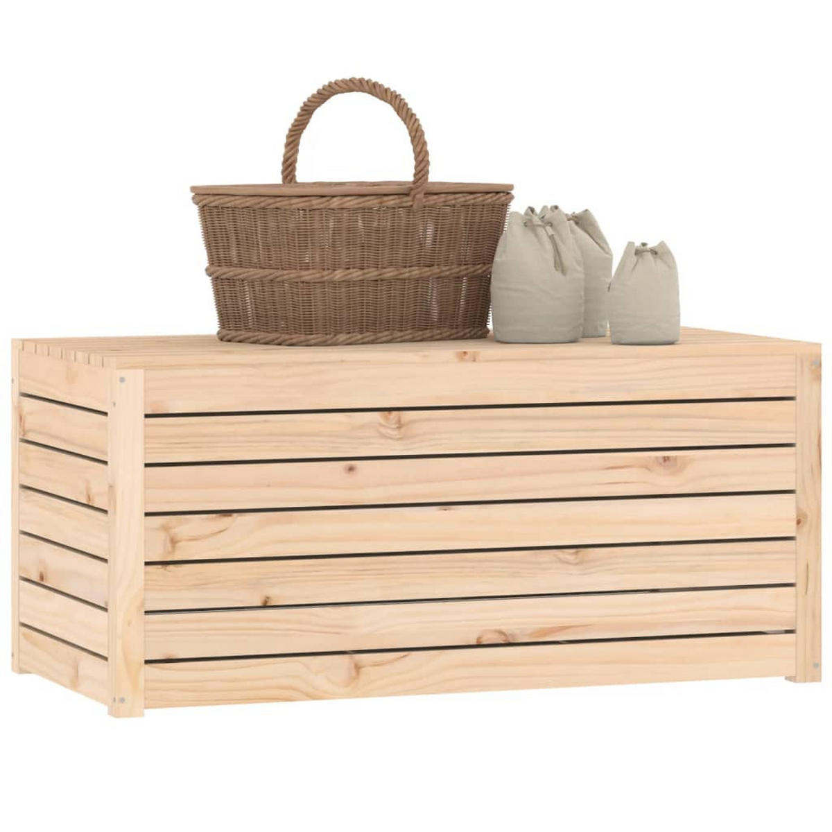 GARTENBOX 101x50,5x46,5 cm Massivholz Kiefer - Kieferfarben, Holz (101/46.5/50.5cm) - furnicato
