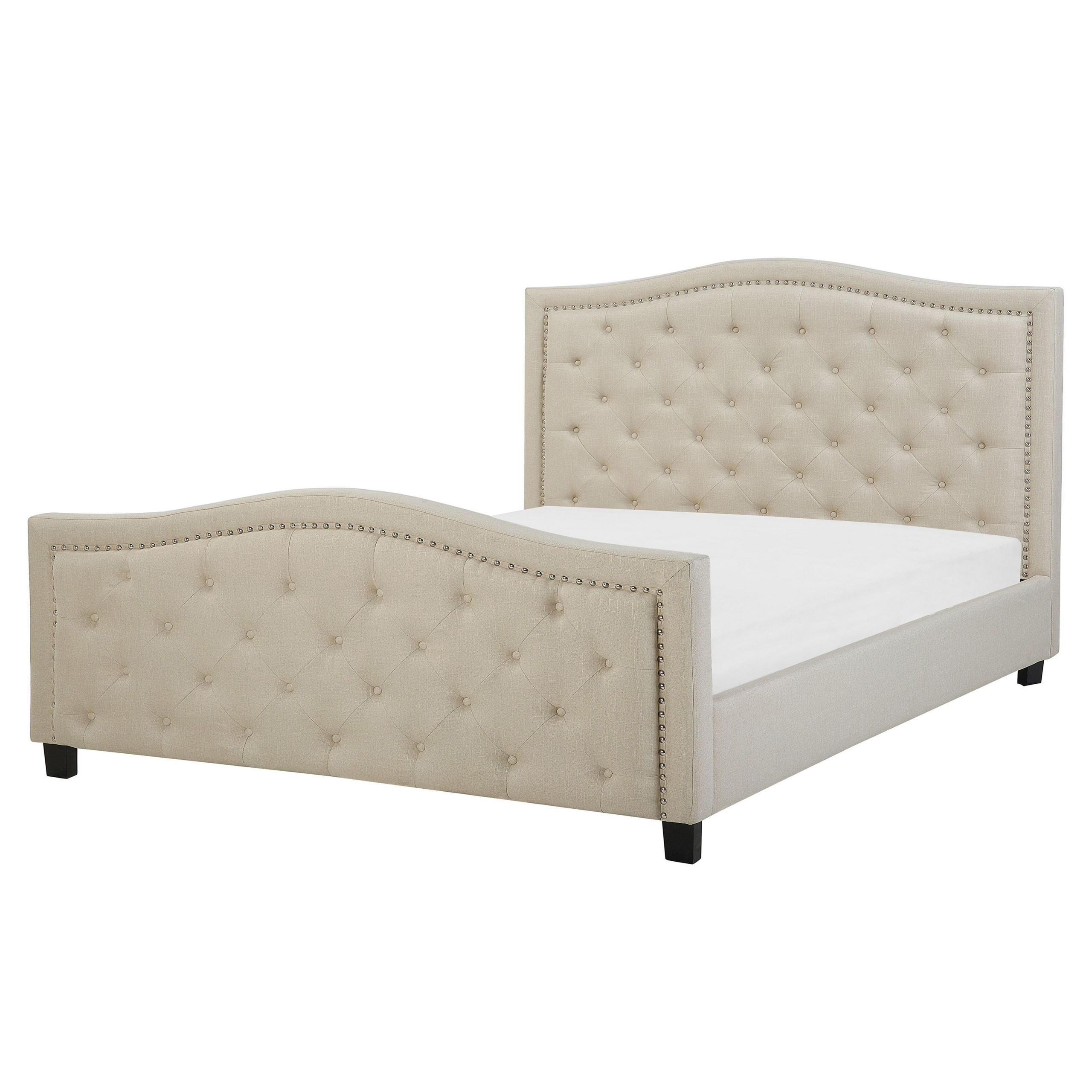 POLSTERBETT 160/200cm Beige Aurel - Beige, Textil (160/200cm) - Beliani