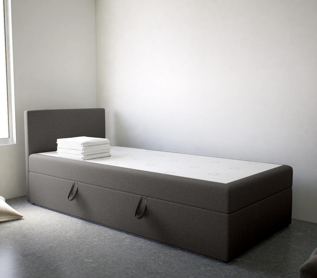 BOXBETT Verdig Mini Basic 90x200 Grau Links - Grau, Holz (90/200cm) - Fedve