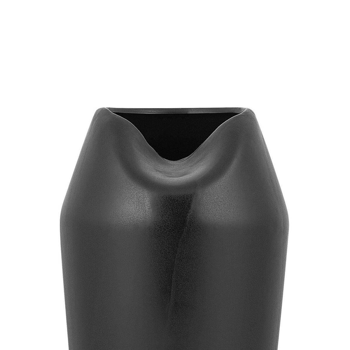 DEKOVASE Steinzeug schwarz Apamea - Schwarz, Stein (33cm) - Beliani