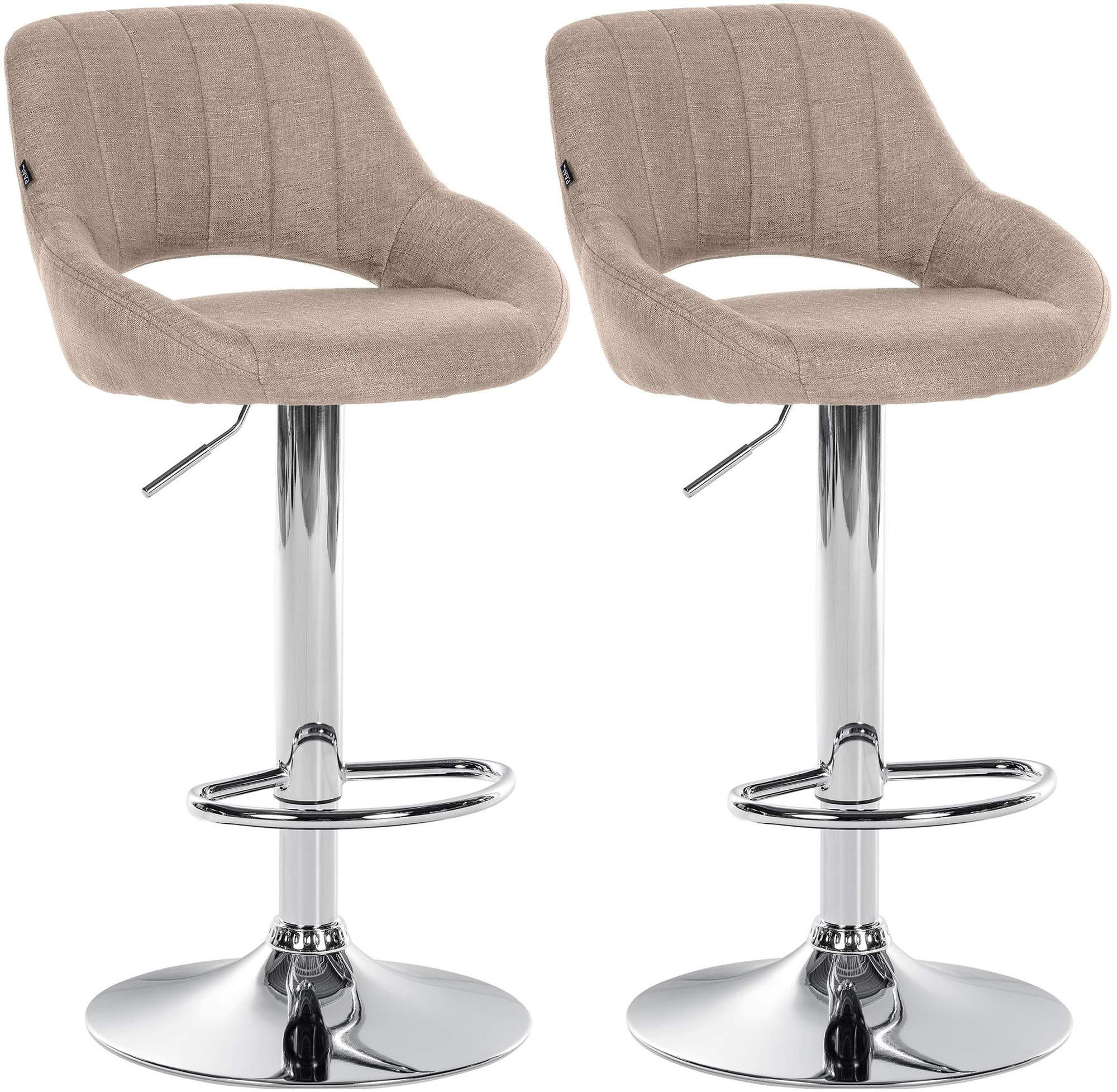 BARHOCKER 2er Set Stoff taupe - Taupe, Textil (47/85/48cm) - CLP