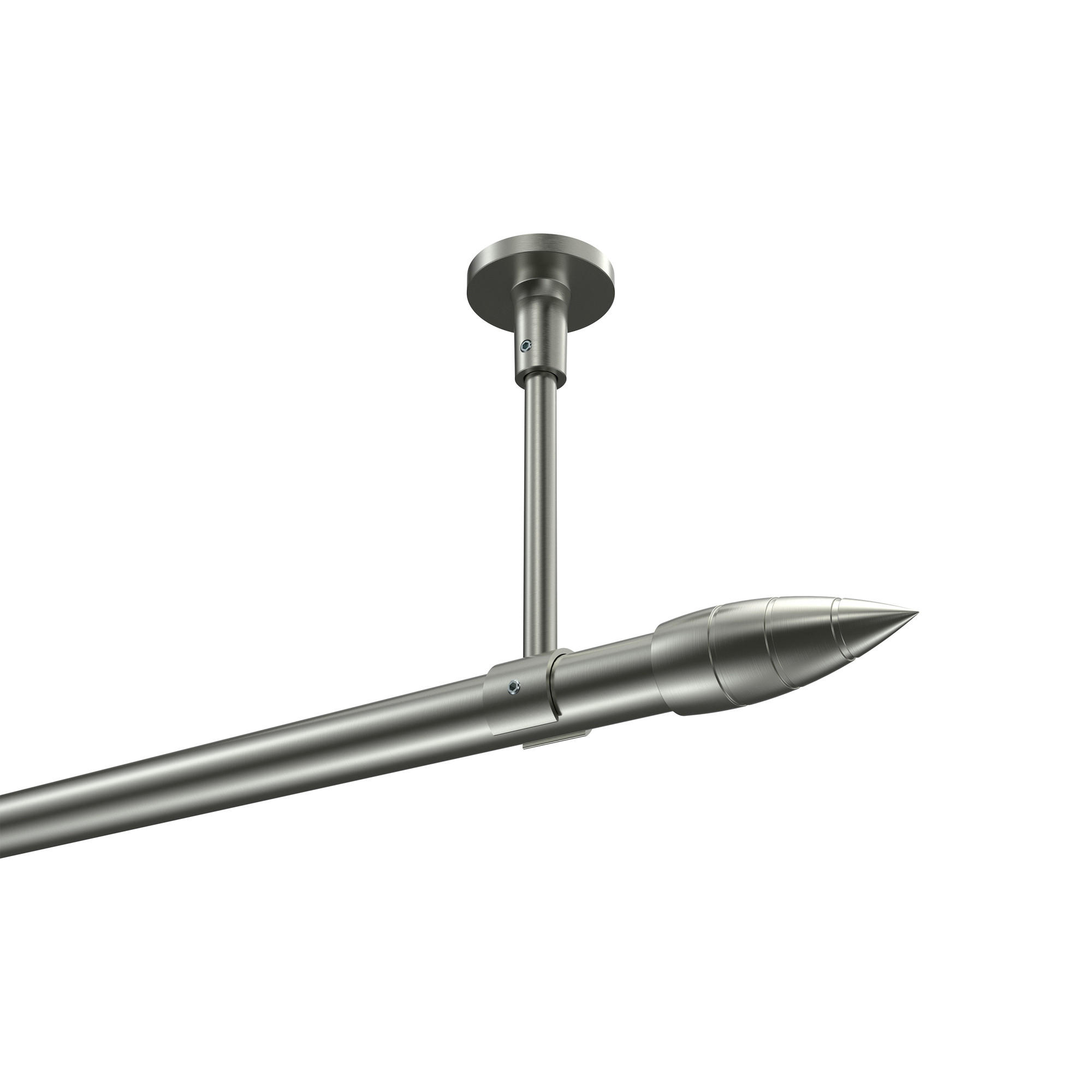 GARDINENSTANGEN-SET Sonette Samanto 520 cm (geteilt in 4 x 130 cm), 1-läufig, 20 mm Ø Edelstahl-Optik - Edelstahlfarben, Metall (520cm) - INTERDECO
