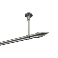 GARDINENSTANGEN-SET Sonette Samanto 240 cm (geteilt in 2 x 120 cm), 1-läufig, 20 mm Ø Edelstahl-Optik - Edelstahlfarben, Metall (240cm) - INTERDECO