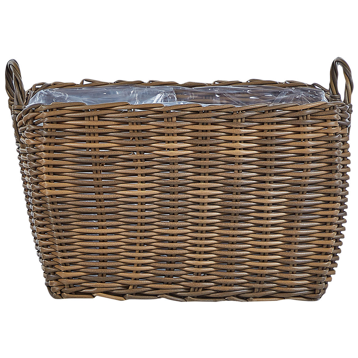 BLUMENKORB 2er-Set Rattan braun 59-50/53-44 cm Ormos - Braun, Kunststoff (44cm) - Beliani