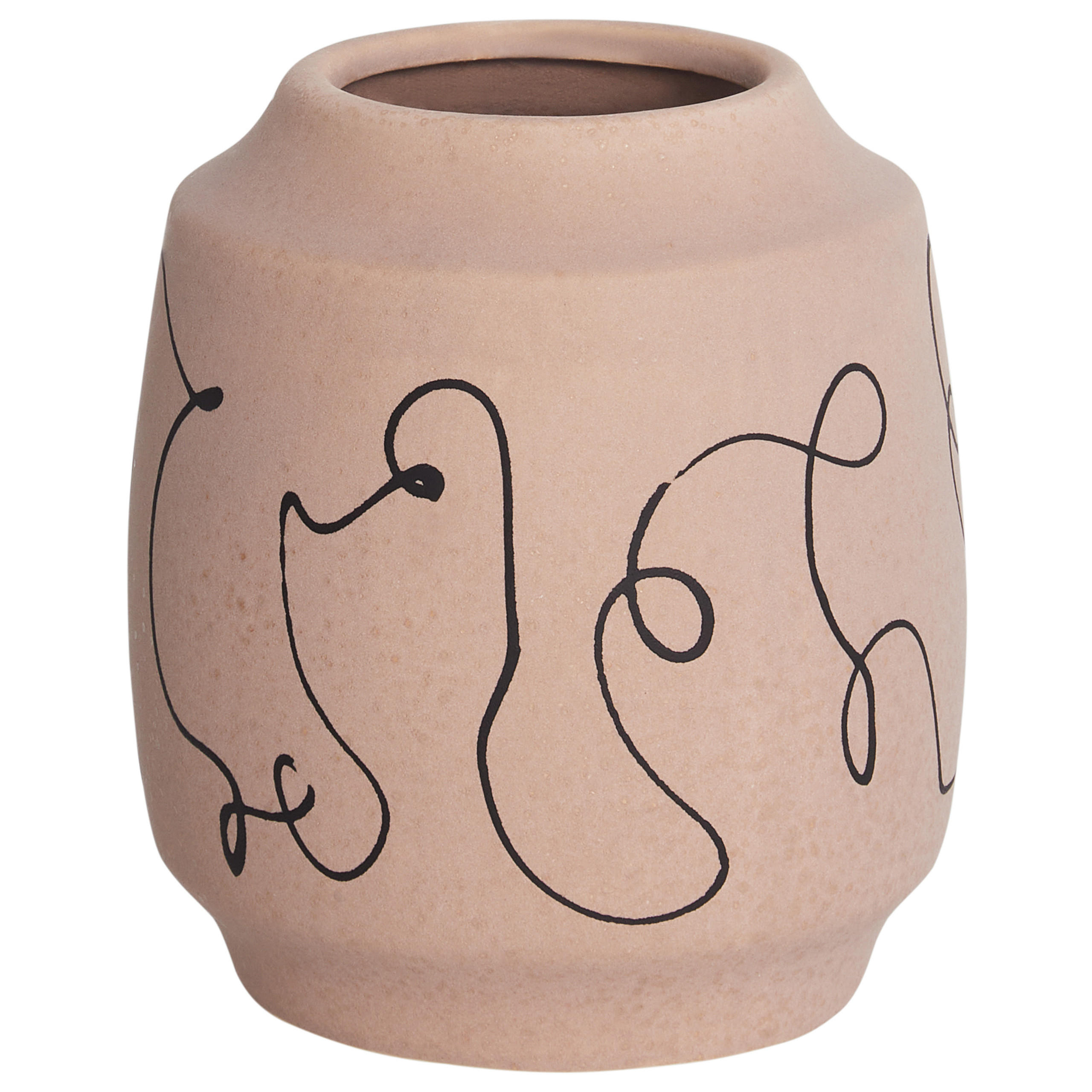 BLUMENVASE Steinzeug beige Skate - Beige, Keramik (20cm) - Beliani