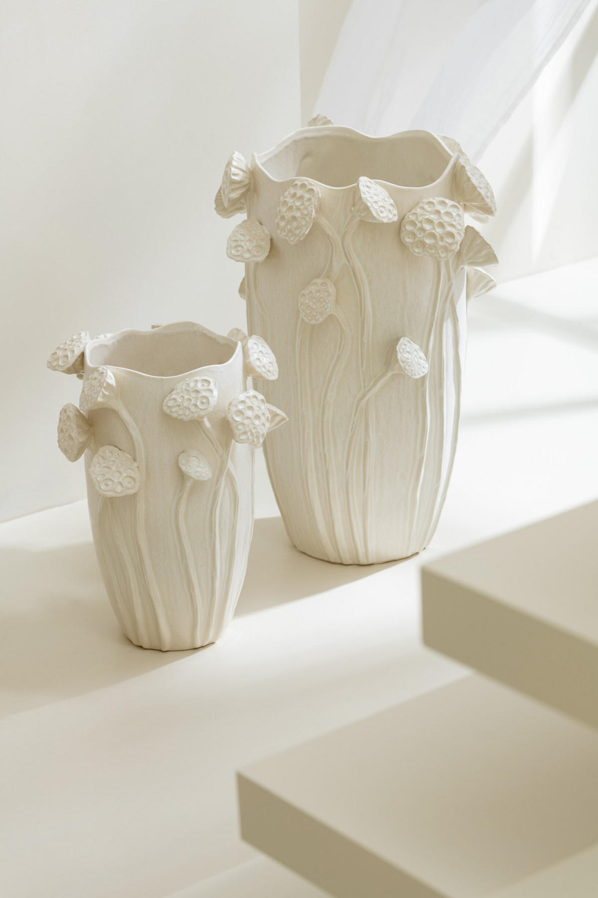 VASE NELUMBA - Töpferei - Beige - L - Ø 35 cm - Beige, Keramik (51cm) - J-Line