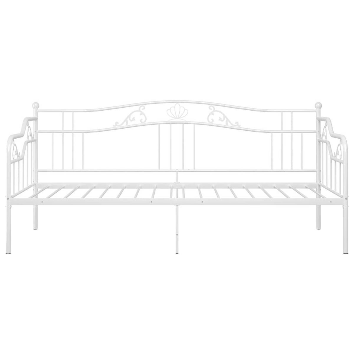 SCHLAFSOFA Bettgestell Weiss Metall 90/200 Cm - Weiß, Naturmaterialien (90/200cm) - vidaXL