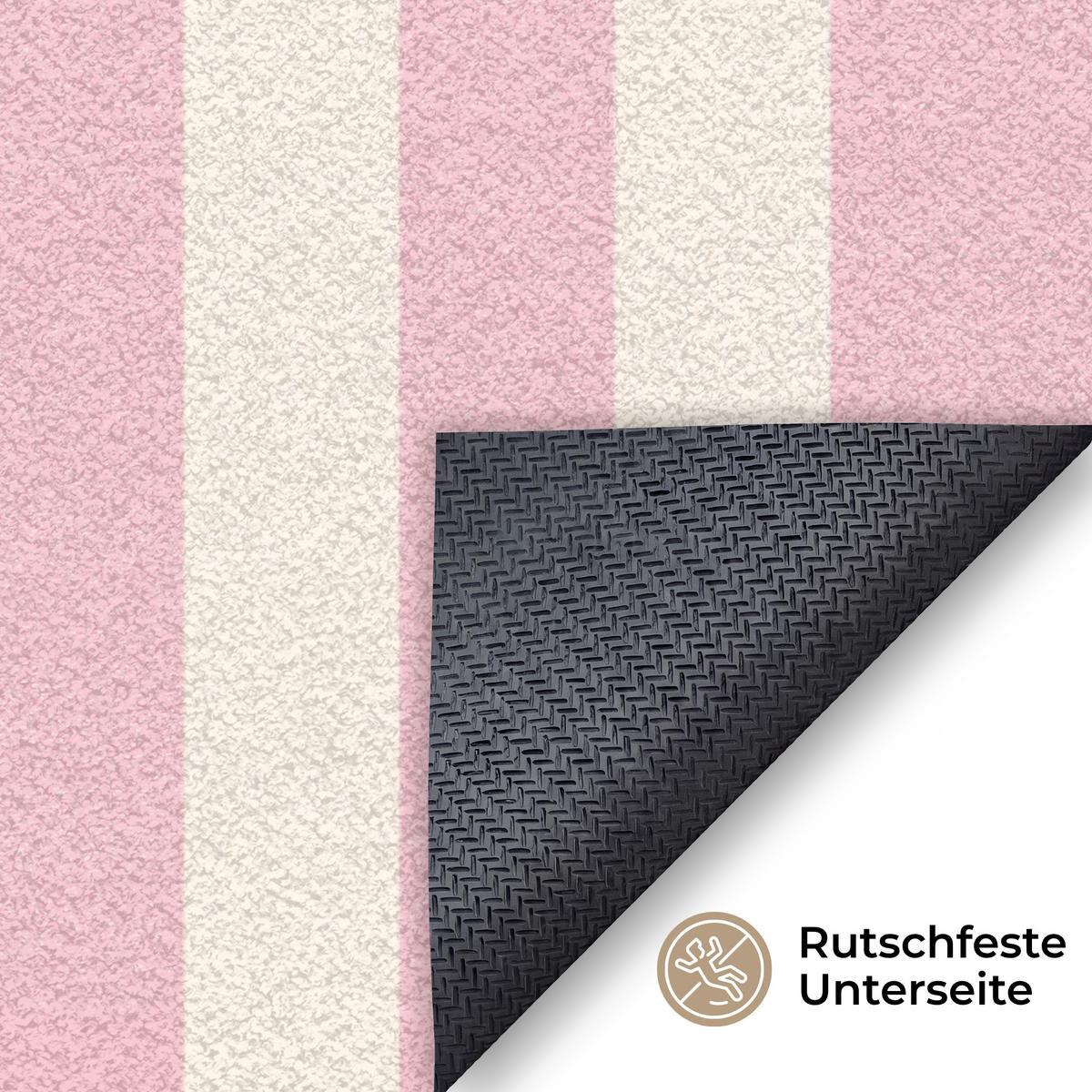 ROHOŽKA Hola - Citát - Pruhy - Pastelová - Růžová - Červená - Bílá 120x80 cm - růžová, textil/umělá hmota (120/0.4cm) - MuchoWow