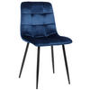 ESSZIMMERSTUHL Till Samt, Gestell Metall matt Schwarz Blau - Blau/Schwarz, Textil/Metall (45/88/52cm) - TPFLiving