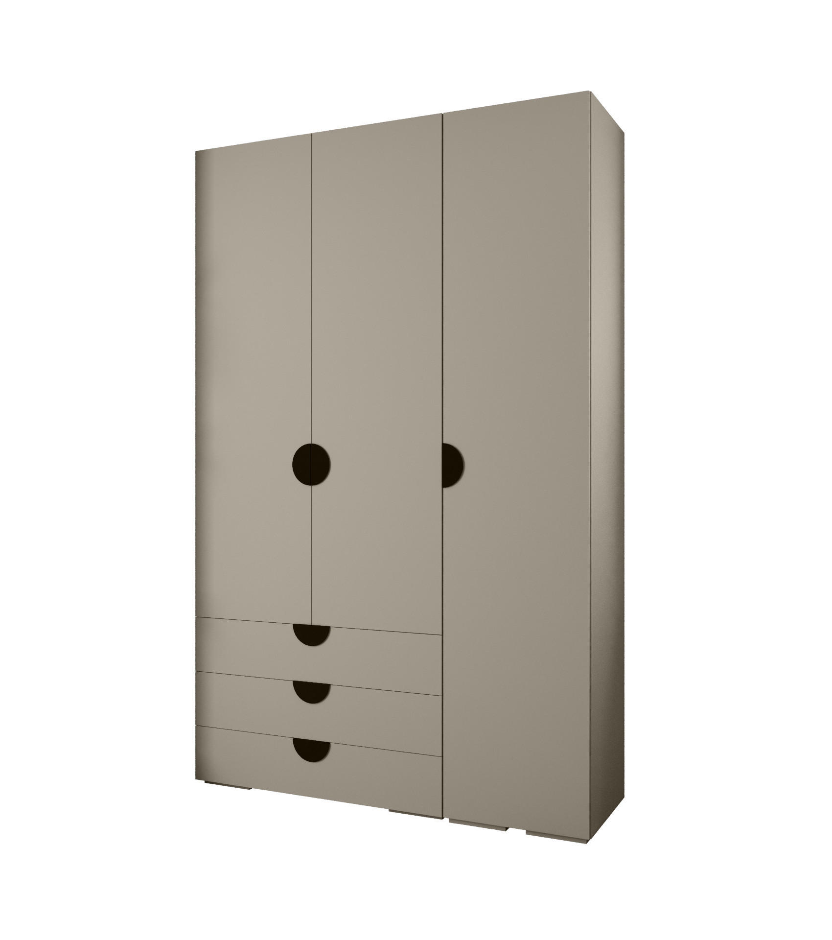 GARDEROBEN-SET 236,7/150/47 - Kaschmir/Schwarz, Holz/Kunststoff (150/236.7/47cm) - Abiks Möbel