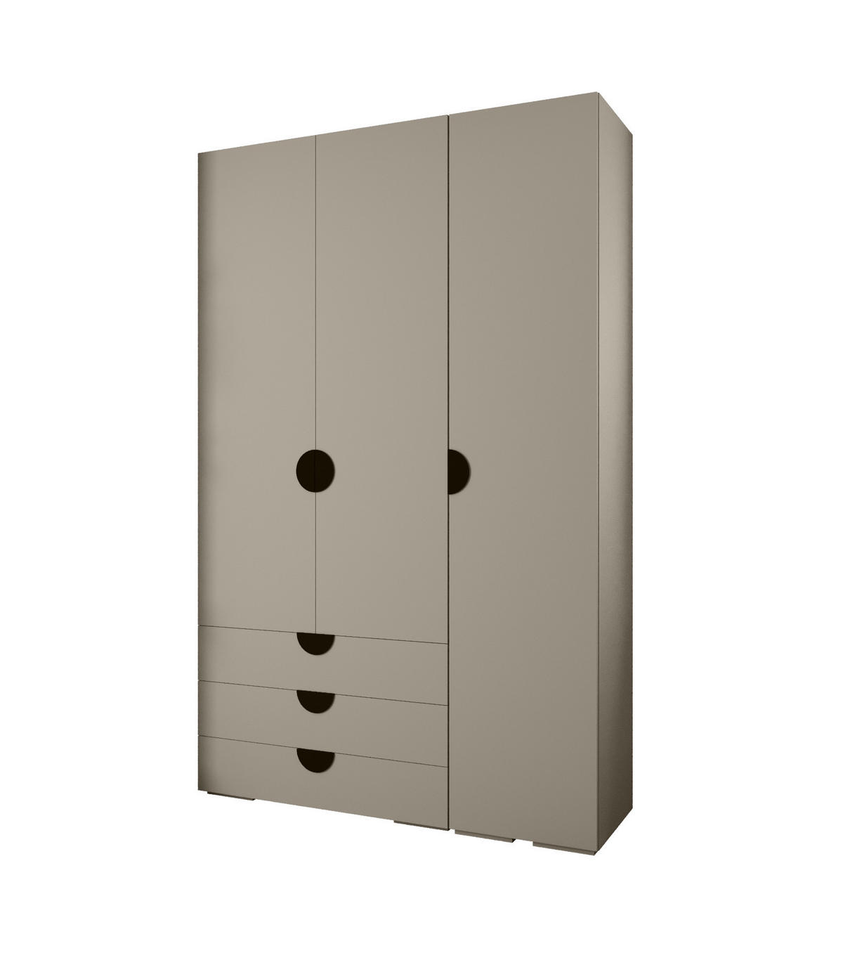 GARDEROBEN-SET 236,7/150/47 - Kaschmir/Schwarz, Holz/Kunststoff (150/236.7/47cm) - Abiks Möbel