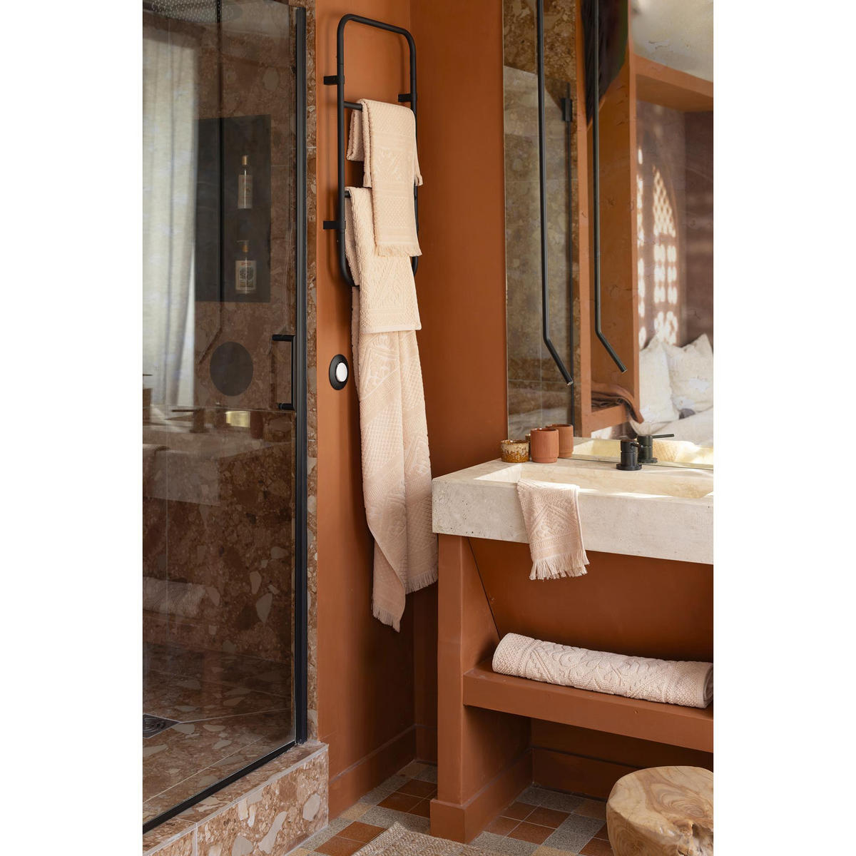 BADEMATTE Enzo puder 54 x 110 cm - Hellrosa, Textil (54/110cm) - Vivaraise