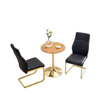 ESSGRUPPE DE-39417 3-teilig, mit 2 Stühlen und Rautenmuster Schwarz - Schwarz, Metall (60/72/60cm) - ComfortXL