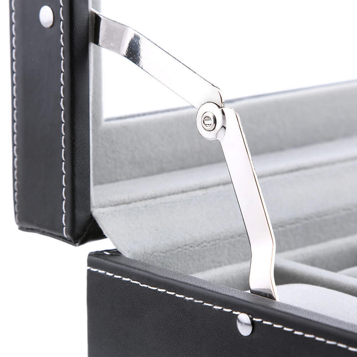 UHRENBOX FÜR 20 UHREN - Schwarz, Holzwerkstoff (20.5/16/28.5cm) - Hansiro