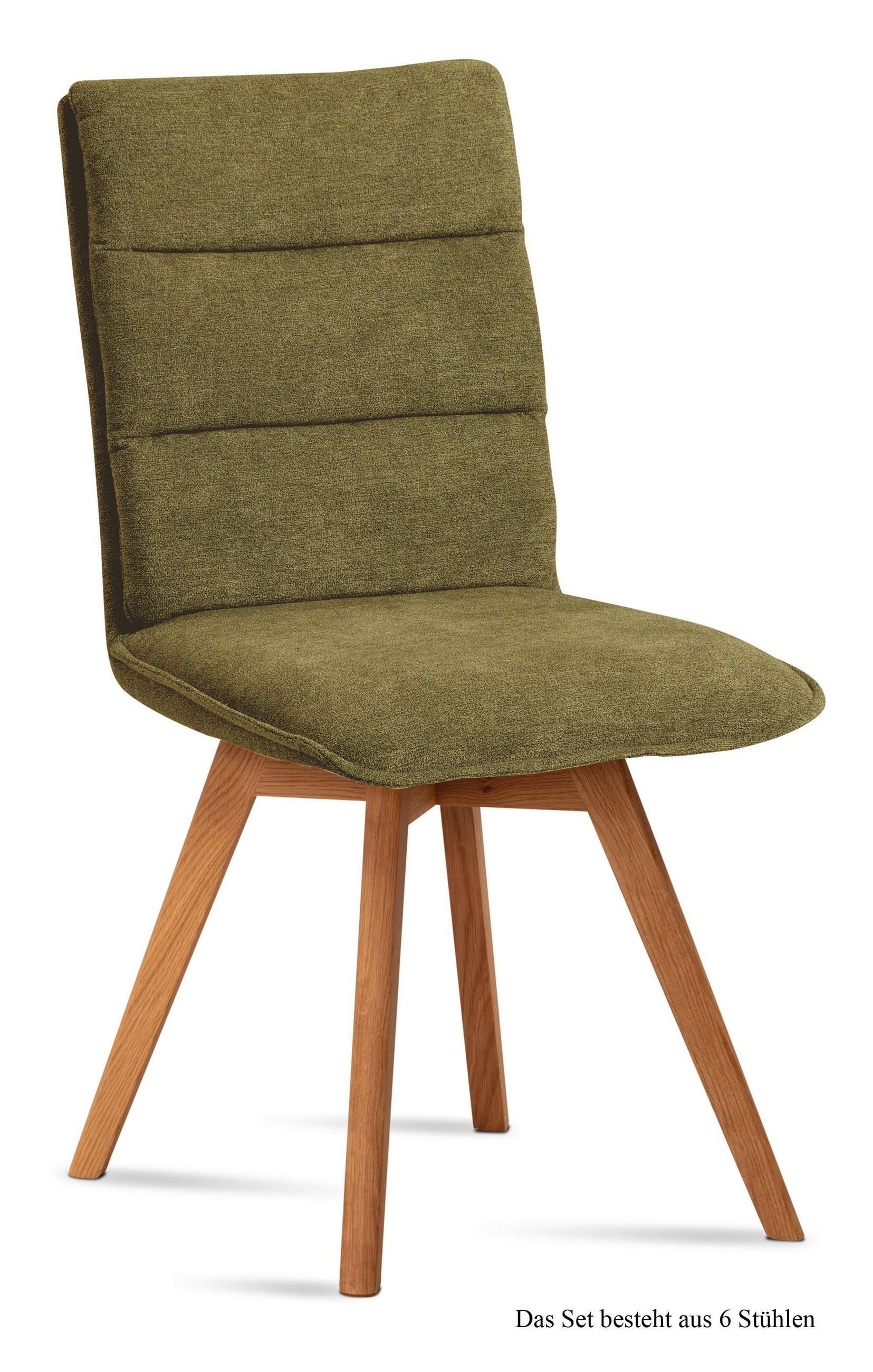 ESSZIMMERSTUHL (6er-Set) Dobra 47x92x60 Eiche geölt/Olivgrün - Eichefarben/Olivgrün, Kunststoff (60/92/47cm) - 58aufmkessel