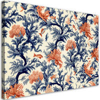 WANDBILD korallen und fische - Orange, Textil (60/40cm) - Feeby