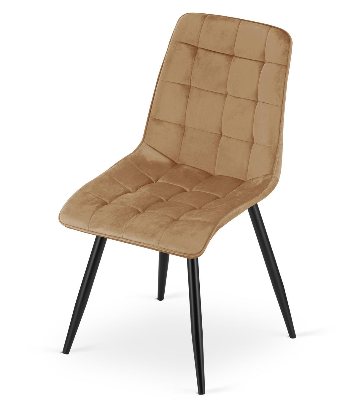 STUHL Braun 49x60 cm SPLIT Samtbezug - Schwarz, Metall (49/59/60cm)