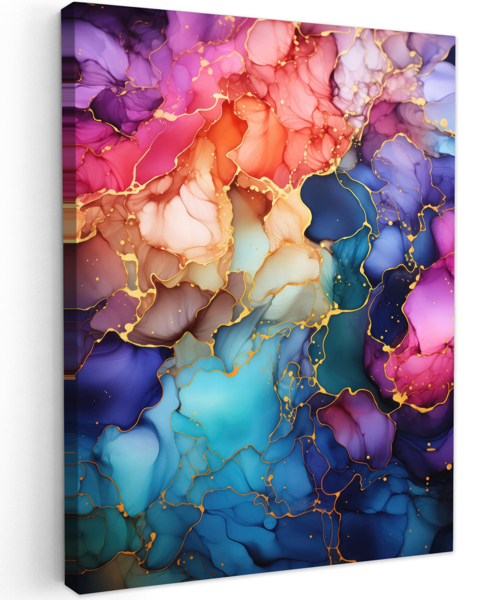 LEINWANDBILD Marmor - Bunt - Abstrakt 60x80 cm - Multicolor, Textil (60/80cm) - MuchoWow