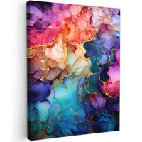 LEINWANDBILD Marmor - Bunt - Abstrakt 60x80 cm - Multicolor, Textil (60/80cm) - MuchoWow