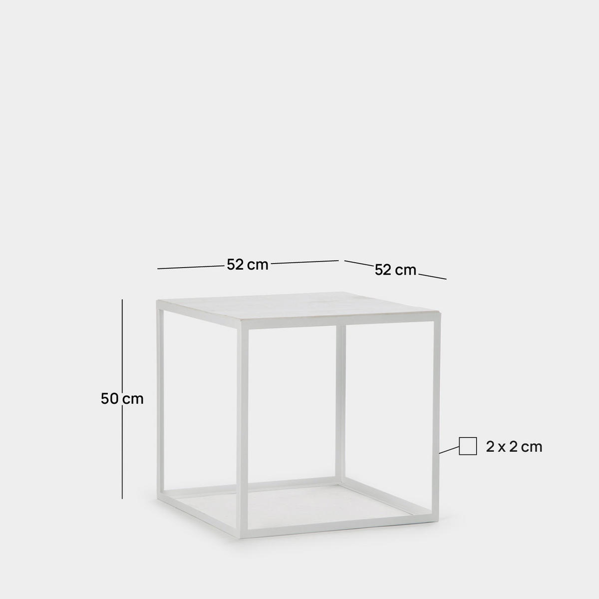 BEISTELLTISCH Brena Weiß 52 cm x 50 cm - Weiß, Holz (52/52/50cm) - Klast Home