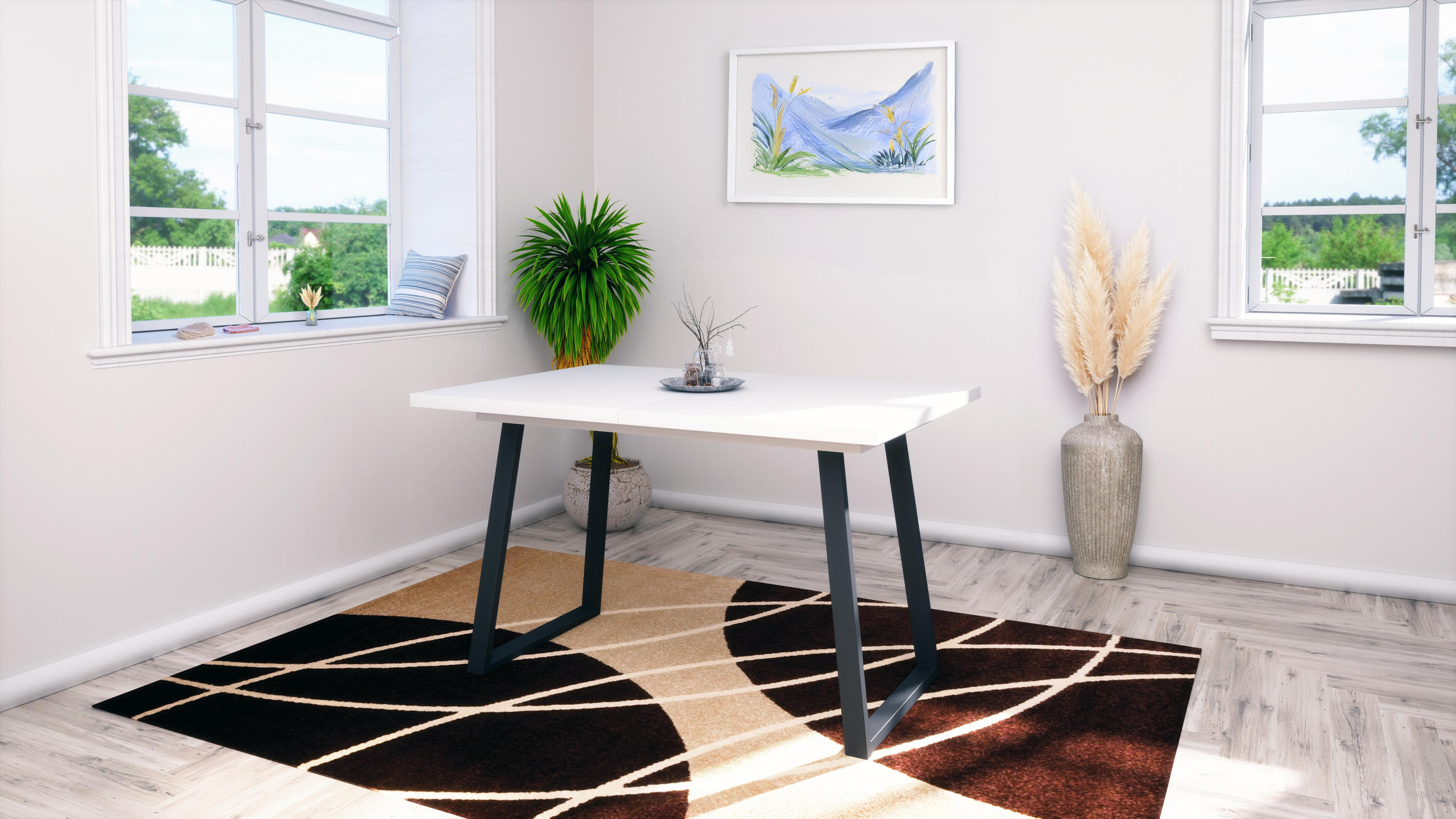 ESSTISCH Loft in Weiß matt - Weiß, Holzwerkstoff (80/160/75cm) - Vladon