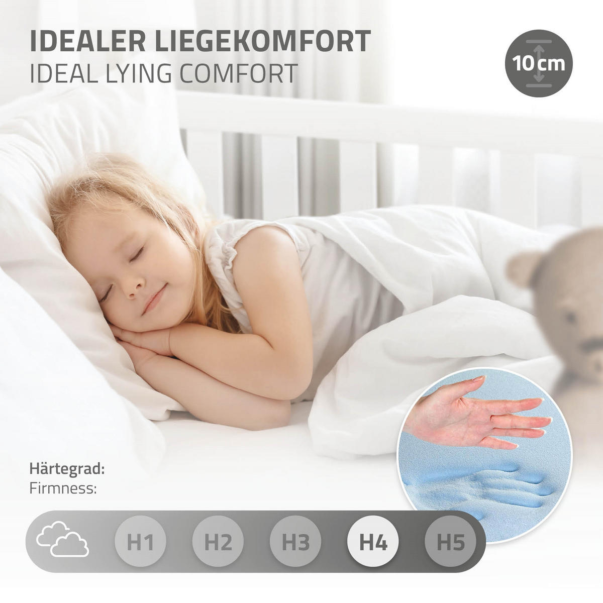 KINDERBETT mit Dach und Matratze 70x140 cm Weiß - Weiß, Holz (70/140cm) - ML-DESIGN
