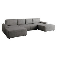 WOHNLANDSCHAFT Bella XL - Blaugrau/Schwarz, Holz/Kunststoff (338/85/168cm) - MIRJAN24