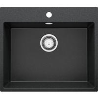 SPÜLBECKEN Riga, 2-er set Anthrazit 58/50 cm, 1 Becken + Ablauf-Set ab 60er Unterschrank - Chromfarben/Anthrazit, Kunststoff (58/20/50cm) - Primagran