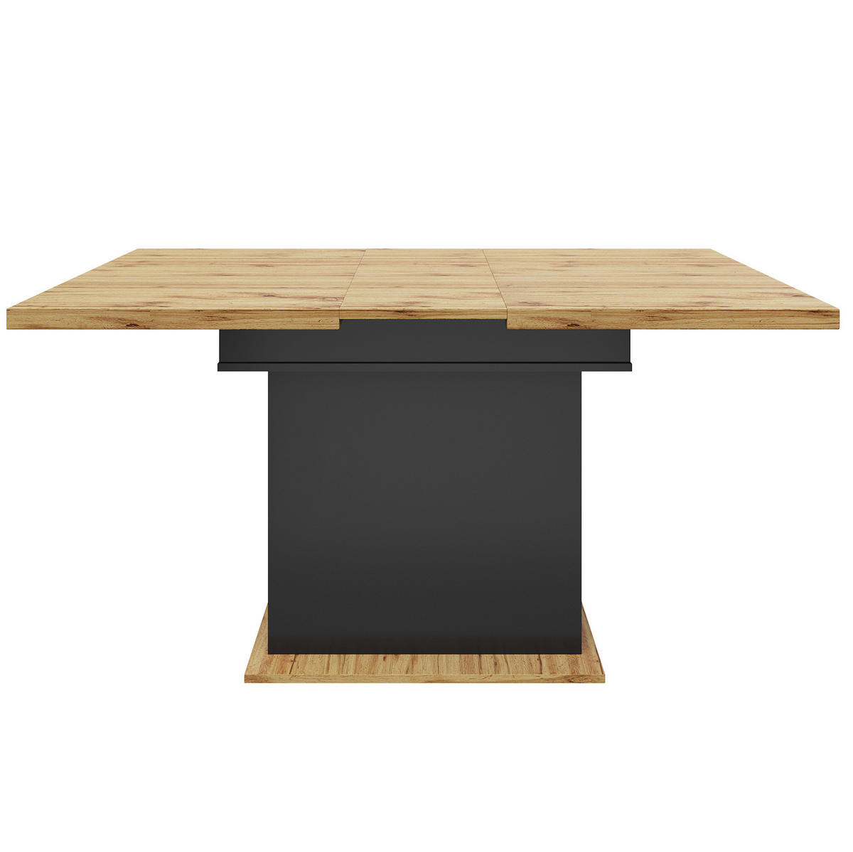ESSTISCH 110-140/75/80 cm Schwarz/Natur aus MDF mit Auszugsfunktion - Schwarz, Holzwerkstoff (110/80/75cm) - OKMYHOME