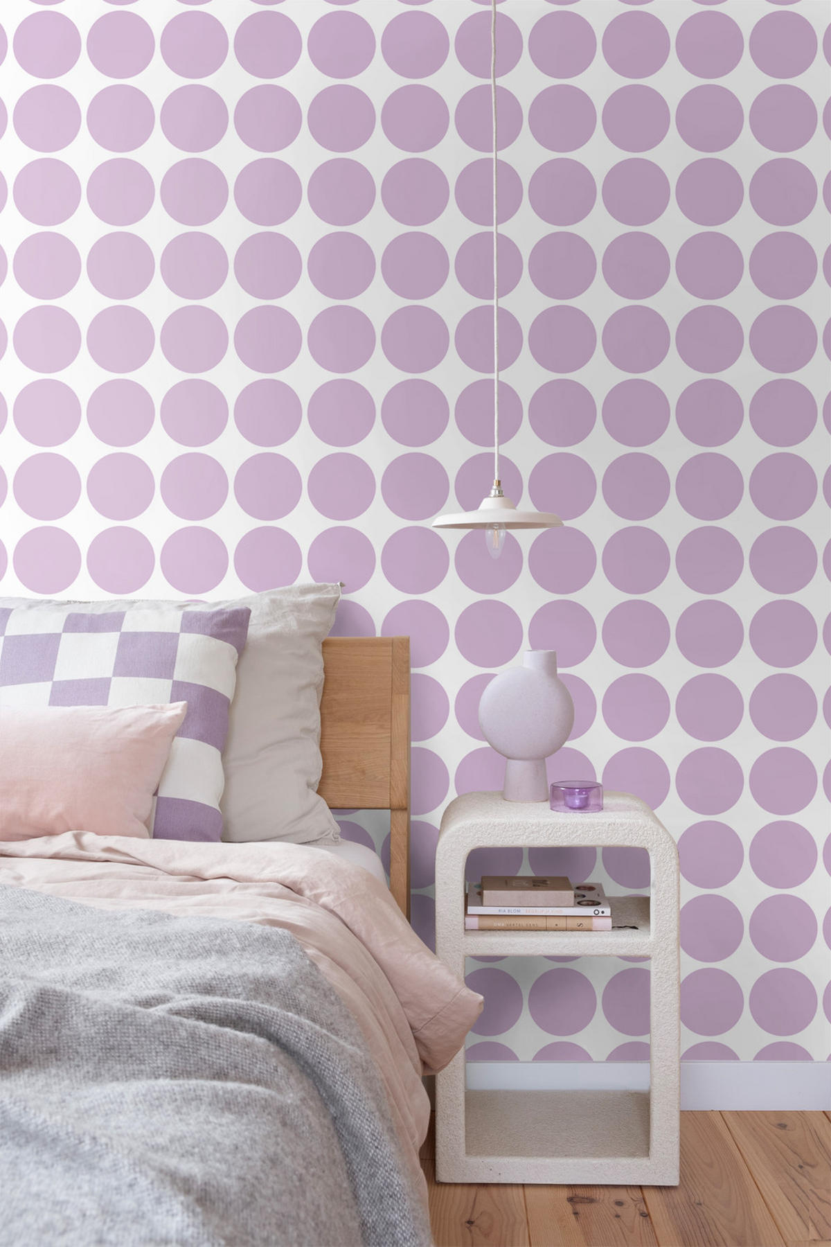 TAPETE große Kugeln 50 x 900 cm - Lila, Papier (50/900cm) - ESTAhome