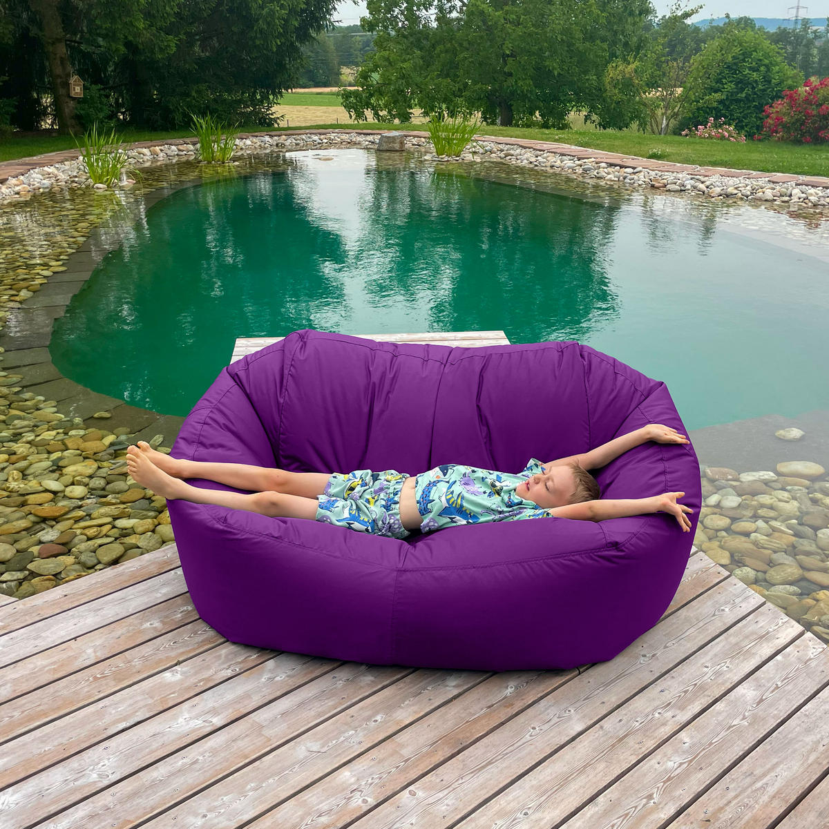 SITZSACK SOFA Lounge violett für Indoor und Outdoor - Violett, Textil (1600/60/1000cm) - Bruni