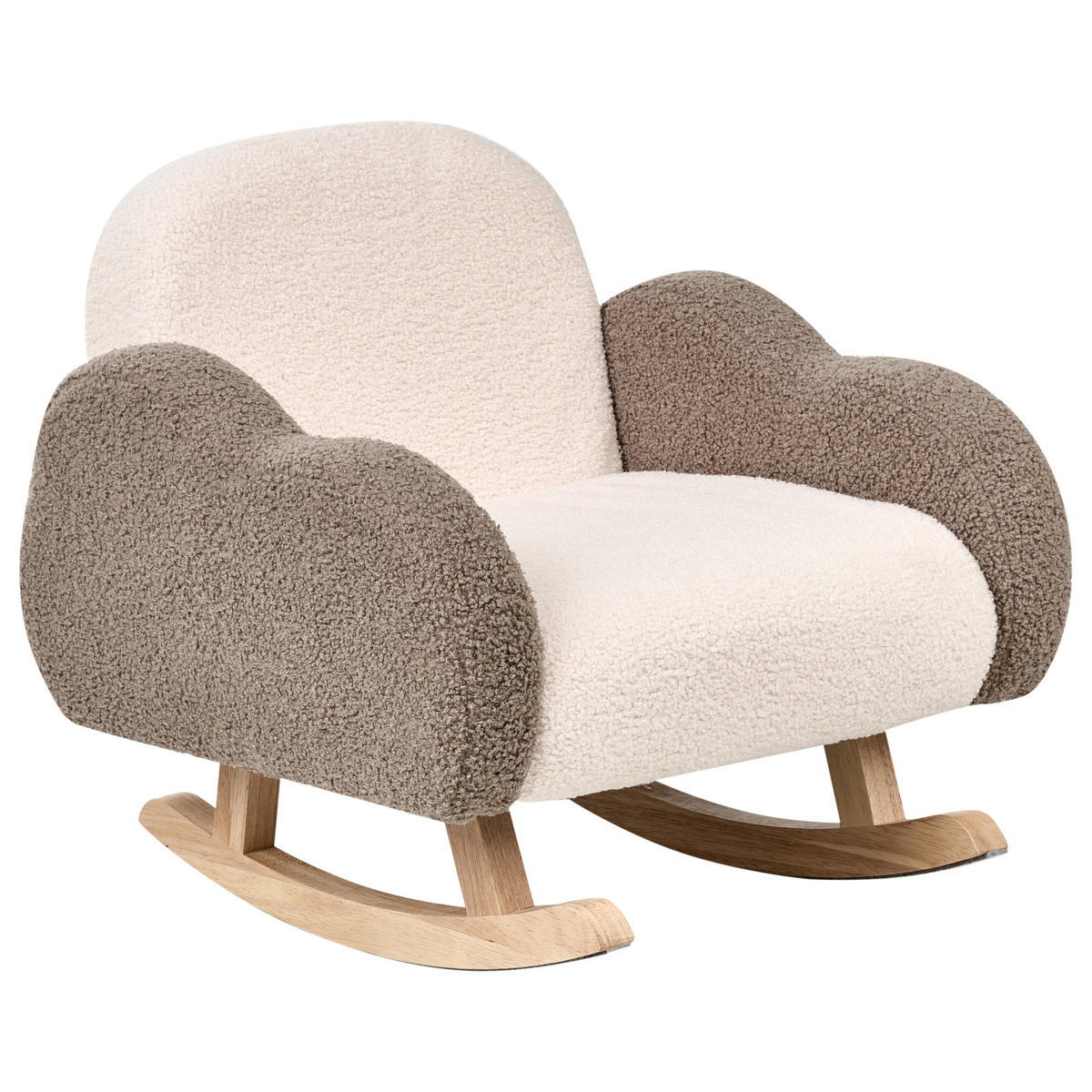 KINDERSCHAUKELSTUHL Wolke Bouclé Beige Skare - Taupe, Textil (54/52/54cm) - Beliani