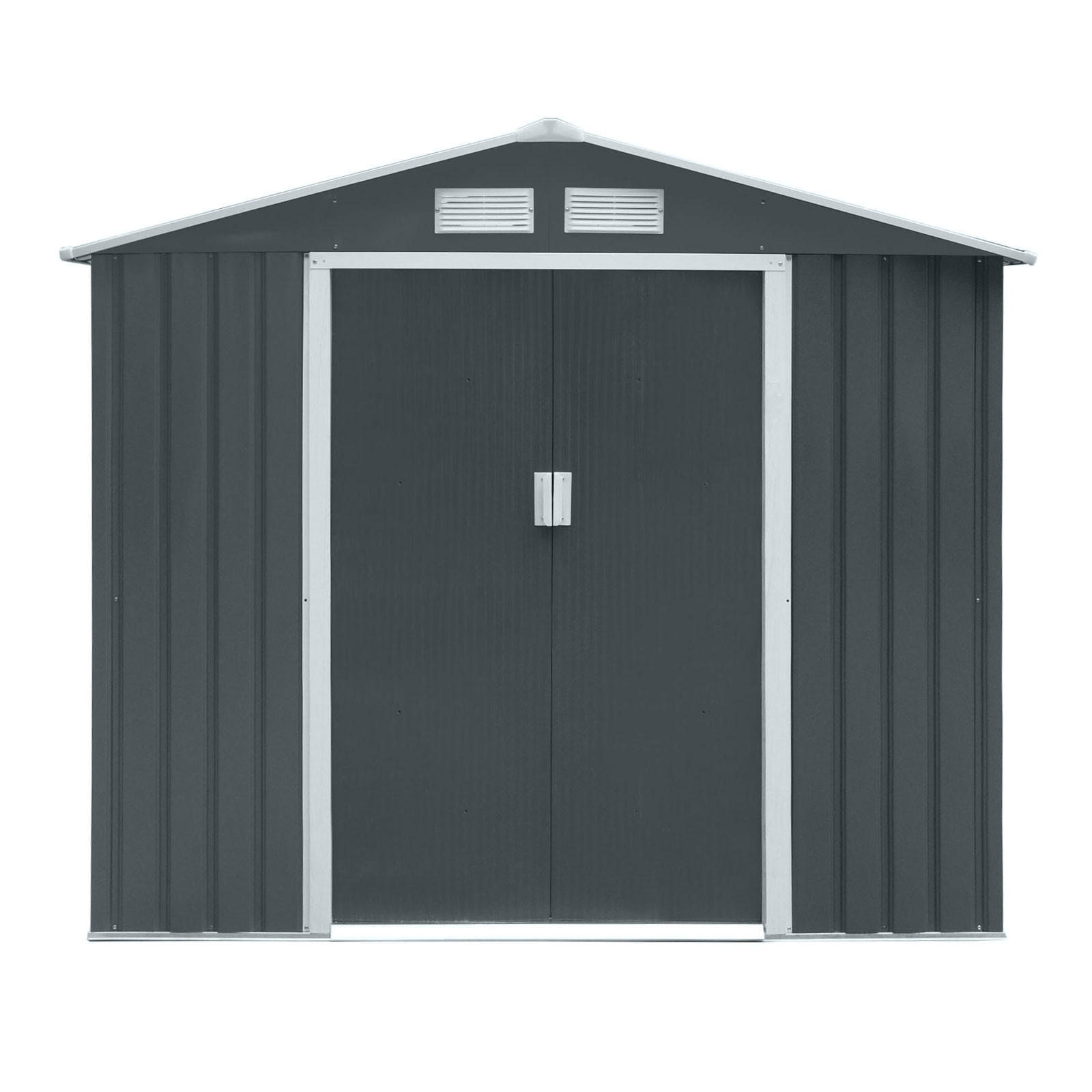 GERÄTEHAUS S100 Metall Grau - Grau, Metall (127/185/213cm) - HATTORO