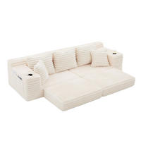 SCHLAFSOFA frei kombinierbar 273 x 98 cm Cord Beige - Beige, Kunststoff (38.58/34.25/107.48cm) - Meubliv