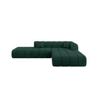 ROHOVÁ SEDAČKA s otomanem, pravá BILA-L 289x176x71 Zelená Velur - černá/jadeitově zelená, kompozitní dřevo/textil (289/176cm) - ALTDECOR