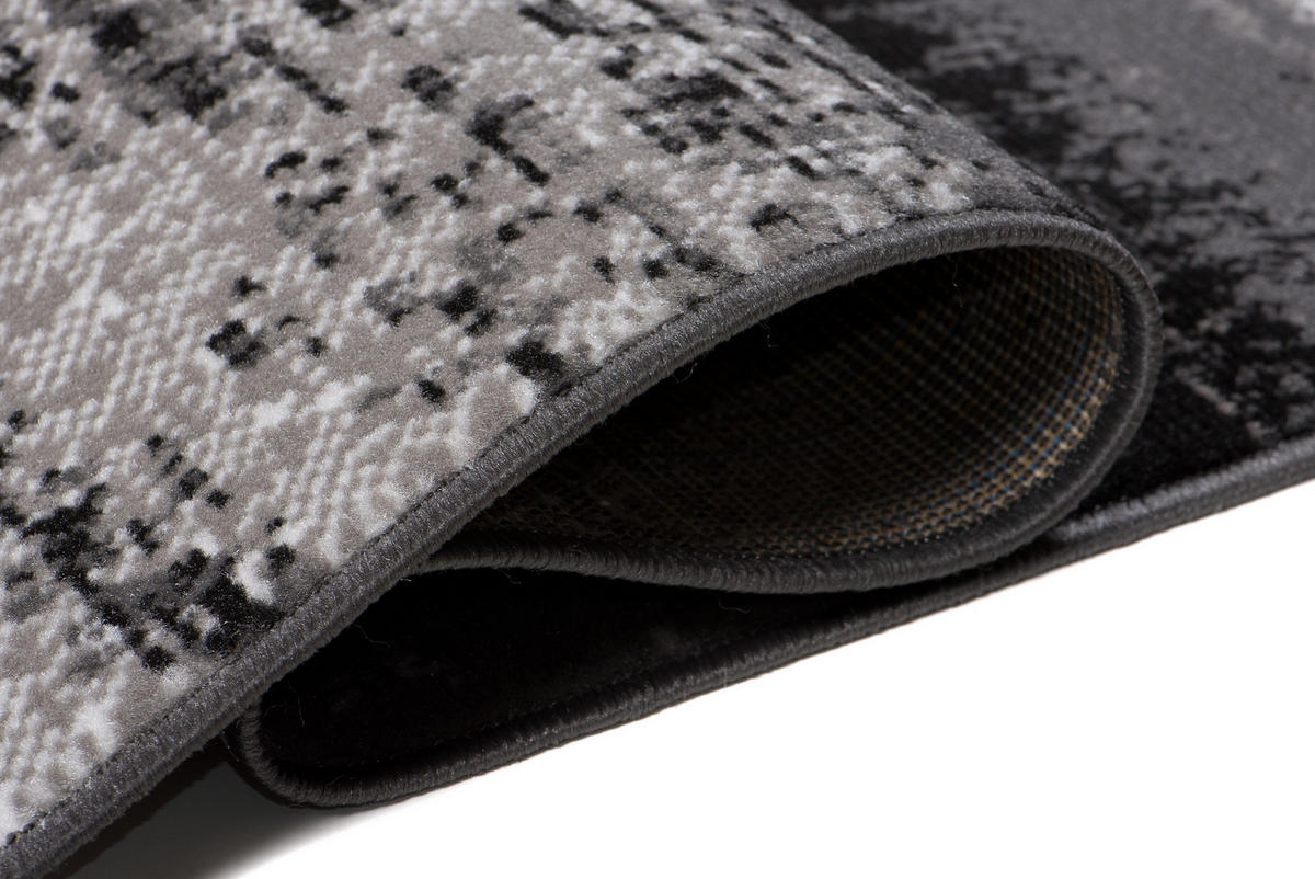 TEPPICH MAYA Dunkelgrau Meliert Streifen Verwischt 200/300 cm - Dunkelgrau, Textil (200/300cm) - Tapiso