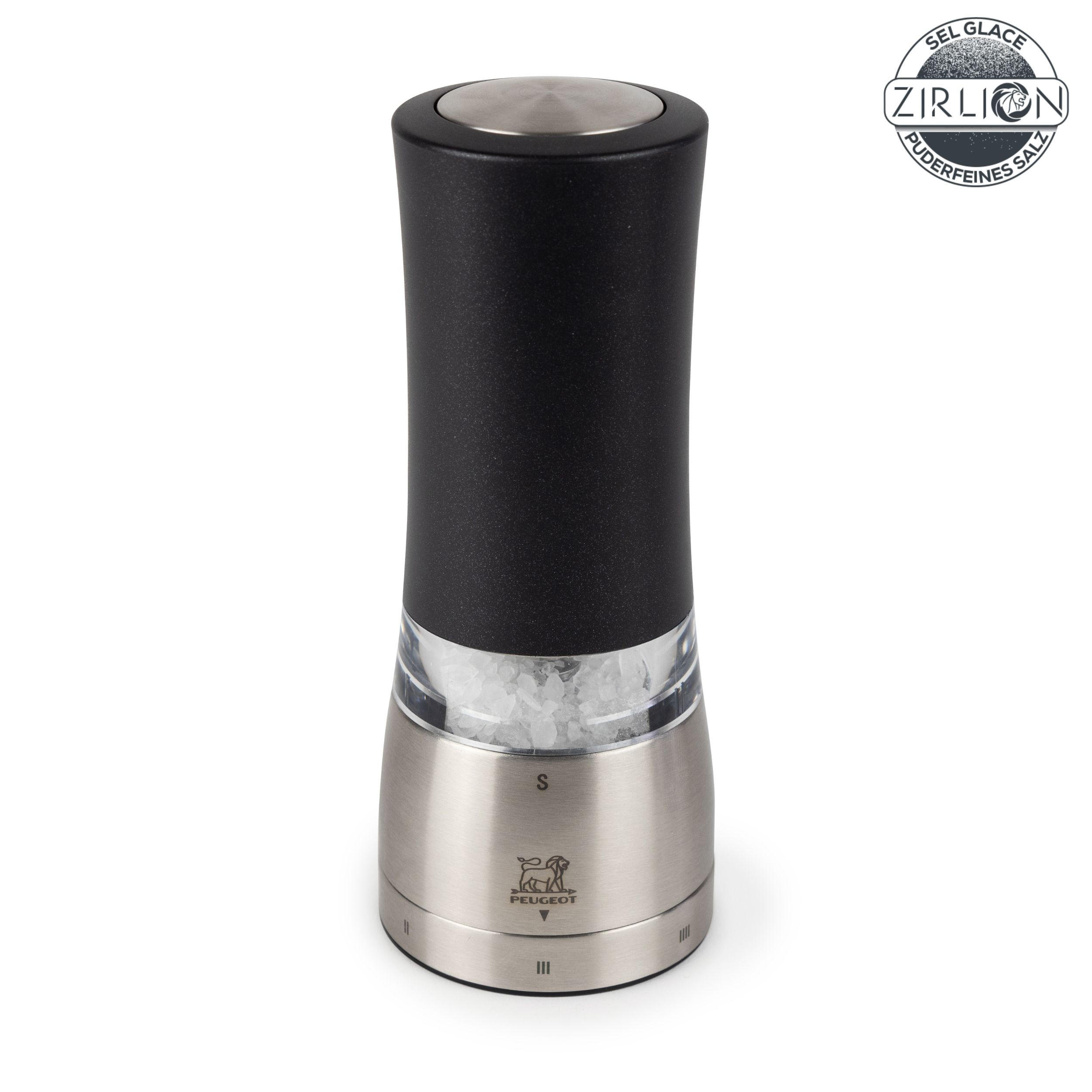 SALZMÜHLE Daman 16cm Edelstahl/Acryl Zirkonia-Mahlwerk - Schwarz, Kunststoff (6.5/16/6.5cm) - PEUGEOT