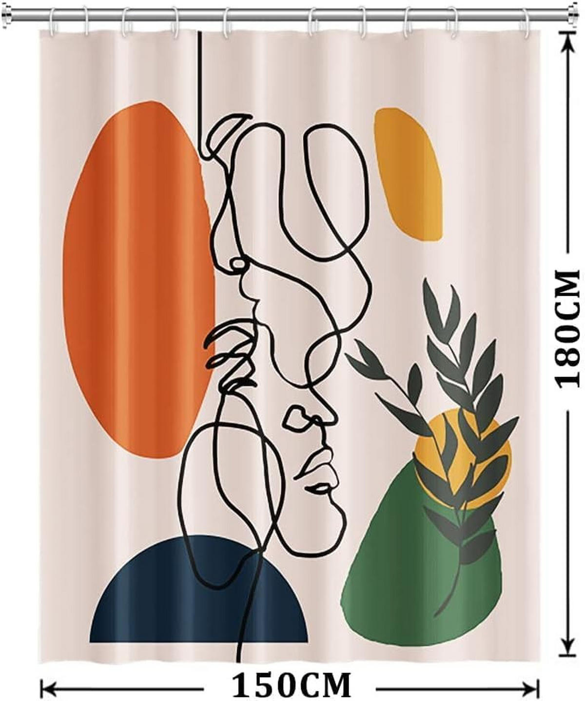 DUSCHVORHANG 150 x 180 cm abstrakt schimmelresistent wasserdicht waschbar Polyester - Multicolor, Textil (150/180cm) - MCBOSON