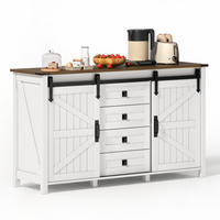 SIDEBOARD 137 cm mit Schiebetüren und 4 Schubladen, Weiß - Weiß, Holzwerkstoff (137/81.5/40cm)