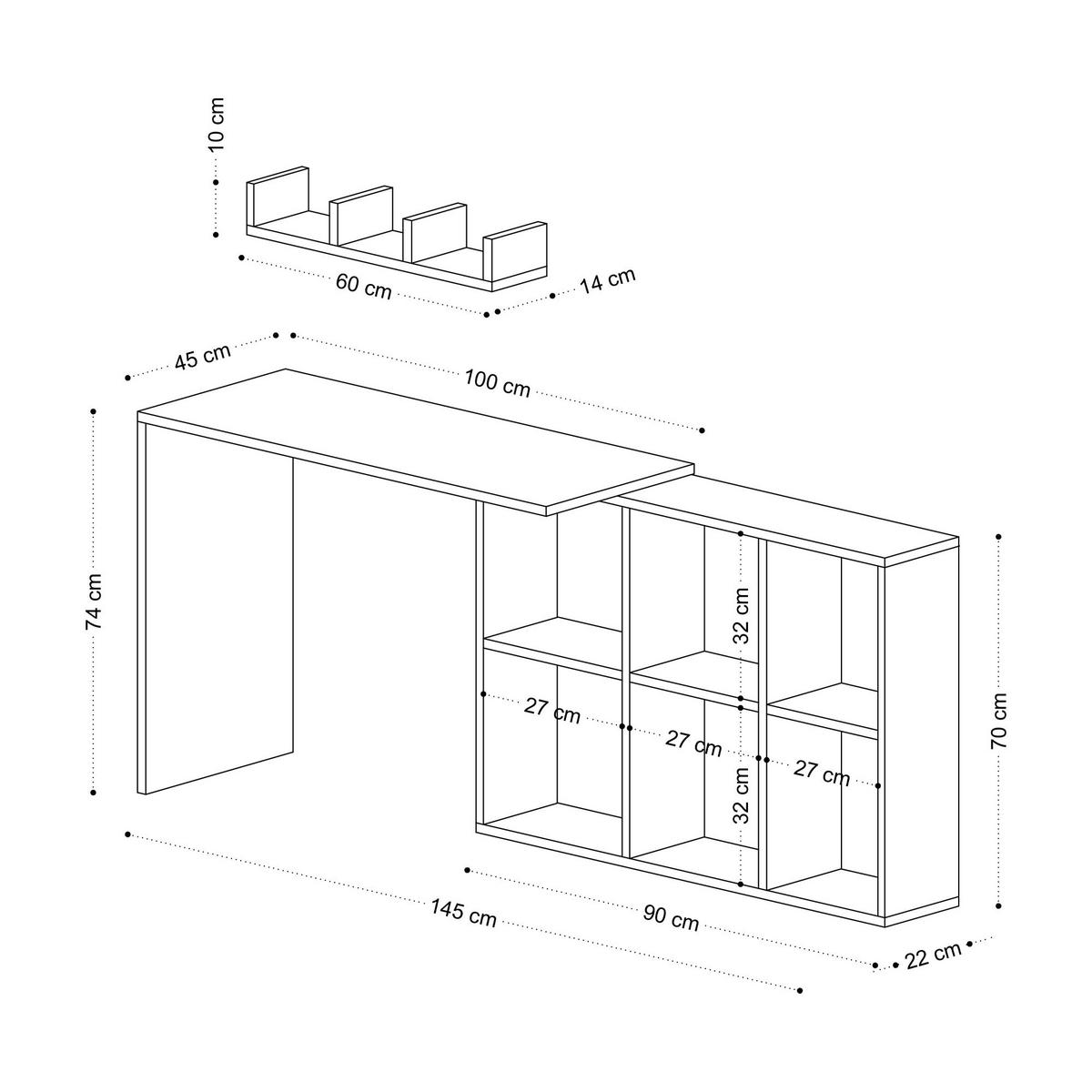 SCHREIBTISCH blake Braun - Braun, Holz (74/45/145cm) - Habitat Garten